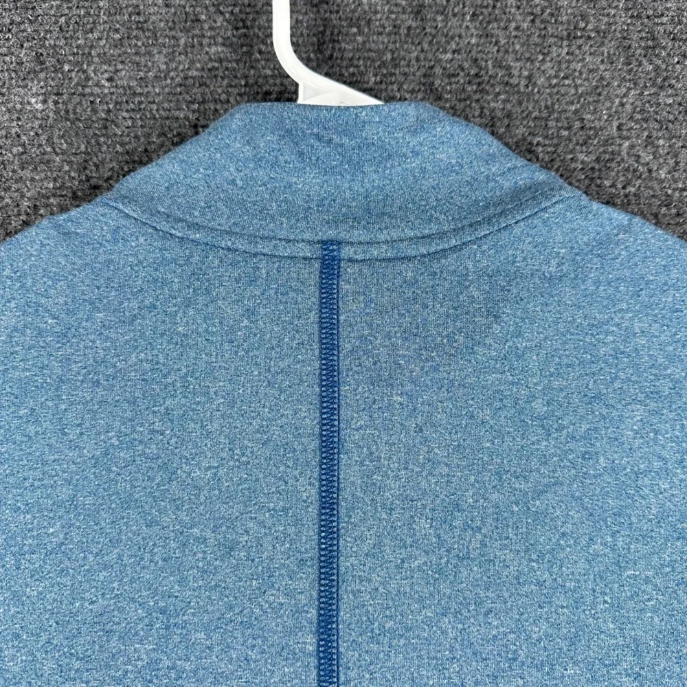 Adidas Pullover Mens L Large Blue Climalite Running 1/4 Zip Long Sleeve Shirt